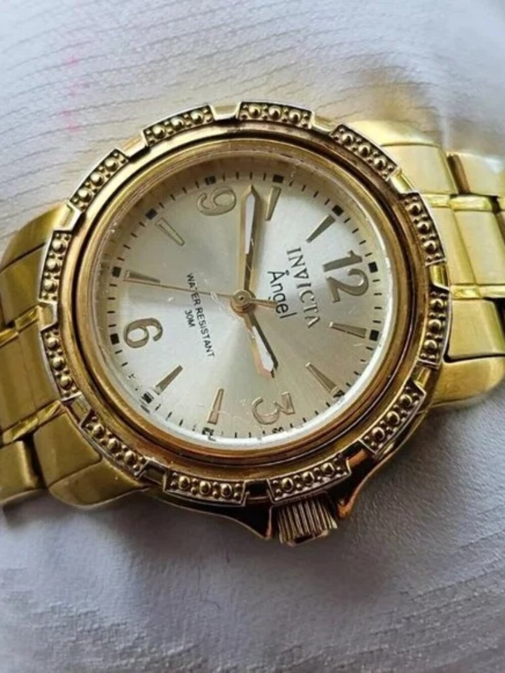 Invicta Angel Women Wristwatch Gold Tone Quarts Analog Wrist Watch Trinite